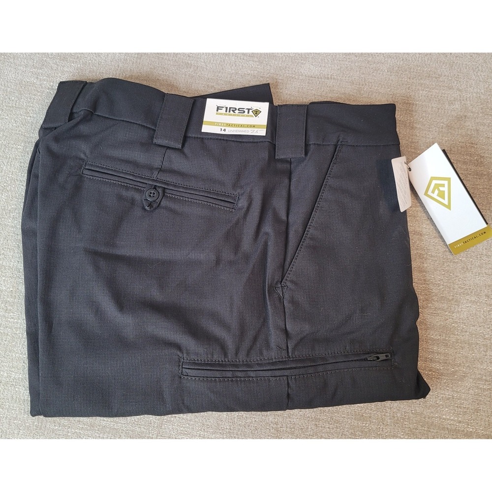 First Tactical Women's TDU Uniform Cargo Pants Size 14 Black NWT Unhemmed 35"